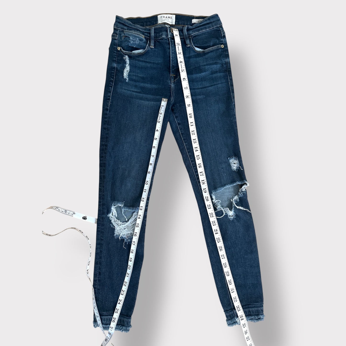 Frame Le High Skinny Distressed Frey 26