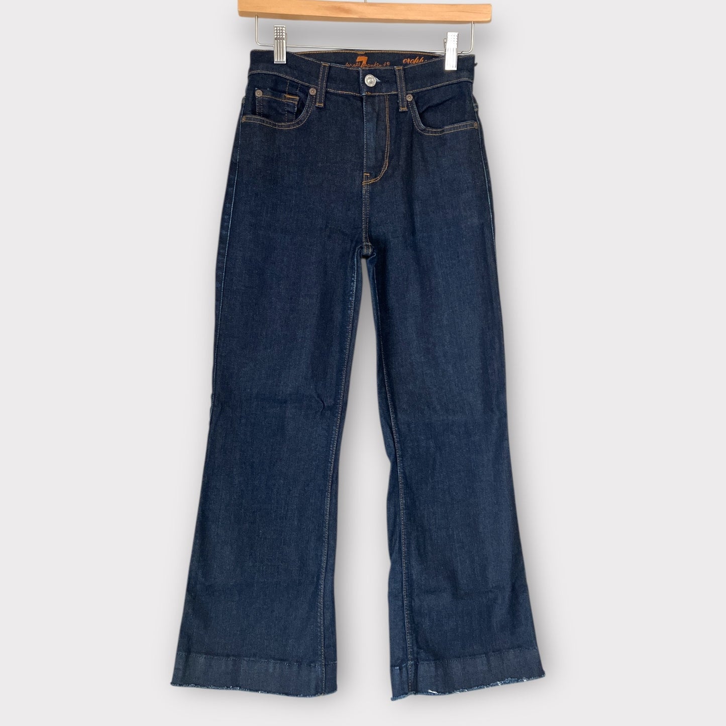 7 For All Mankind Cropped Ali Flare dark wsah euc 24