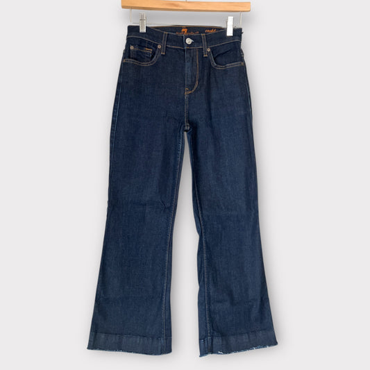 7 For All Mankind Cropped Ali Flare dark wsah euc 24