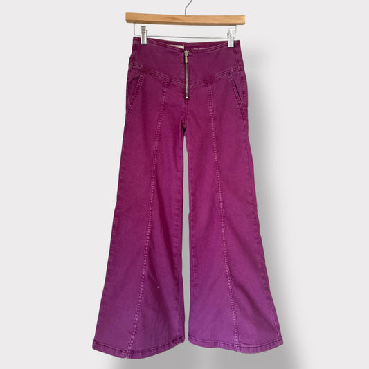 Pilcro by anthropologie high rise wide leg capri purple 25
