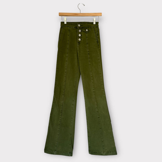 Blank NYC 4 button High Rise Flare - Army Green 24