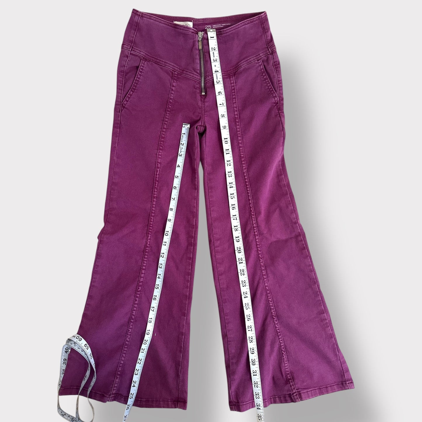 Pilcro by anthropologie high rise wide leg capri purple 25