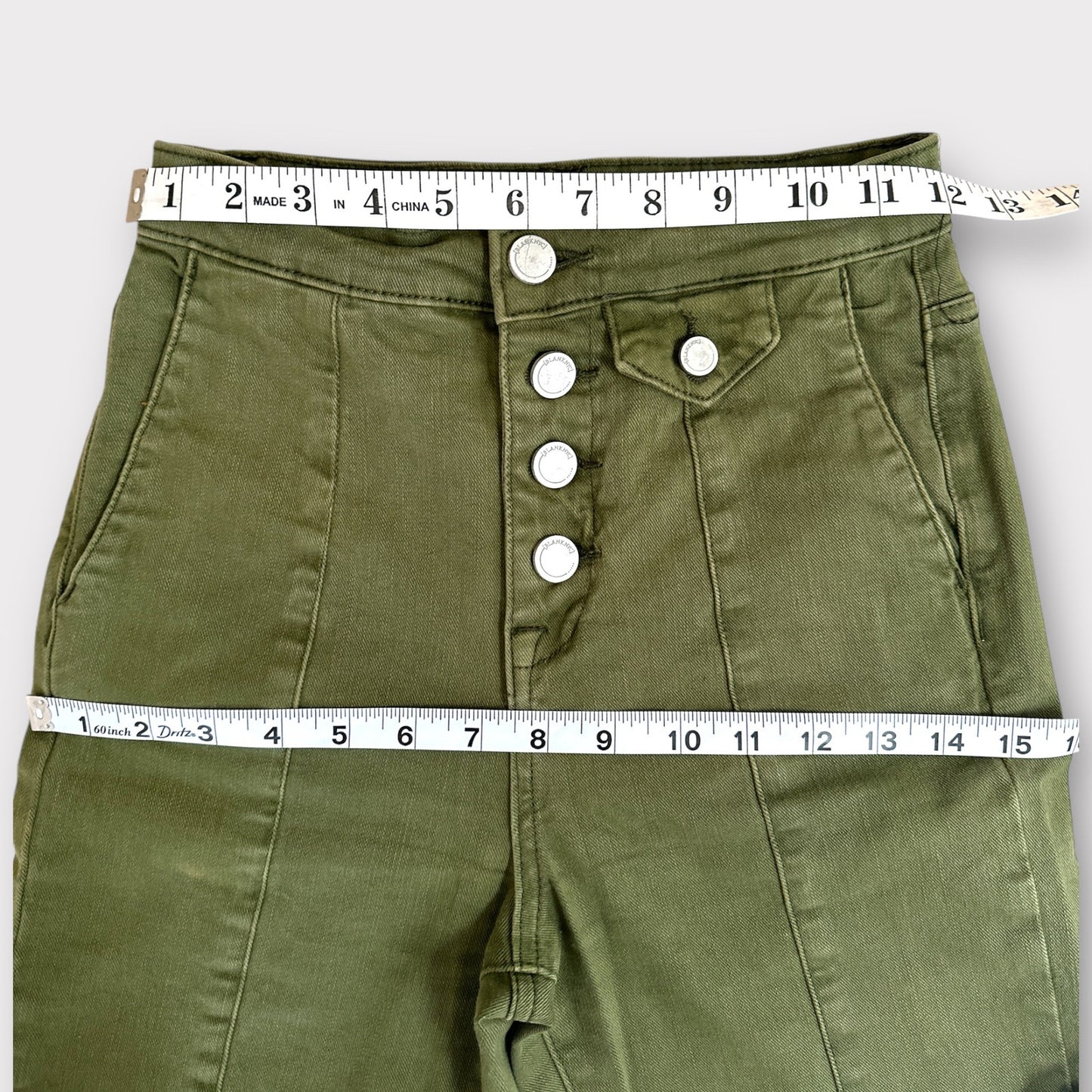 Blank NYC 4 button High Rise Flare - Army Green 24
