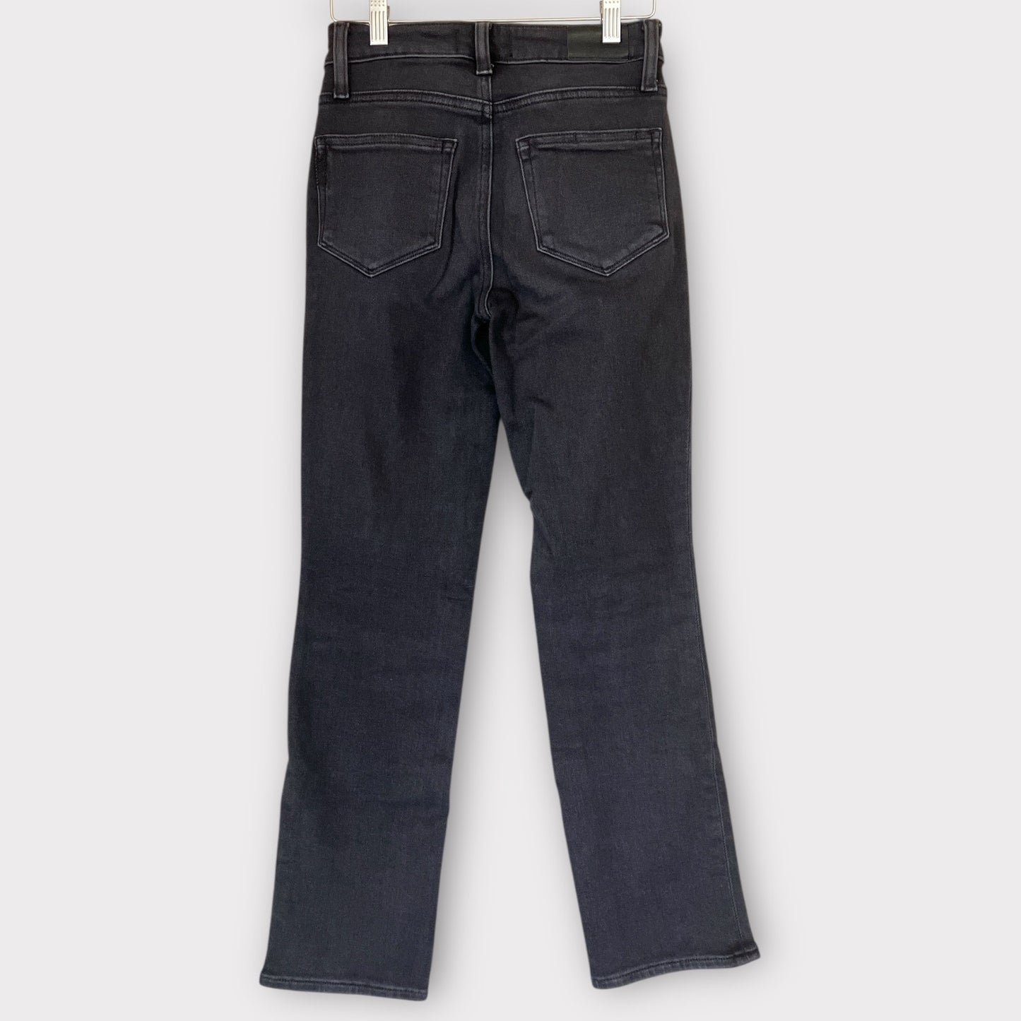 Paige Mid Rise Cindy Black Straight Leg super soft denim 24