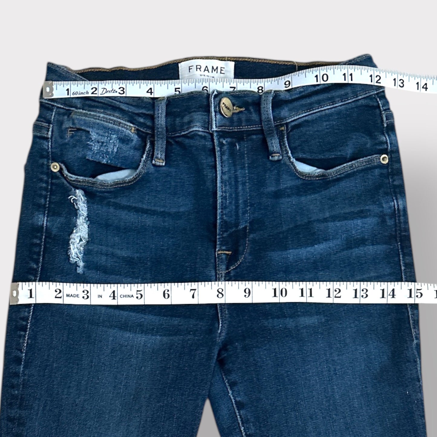 Frame Le High Skinny Distressed Frey 26