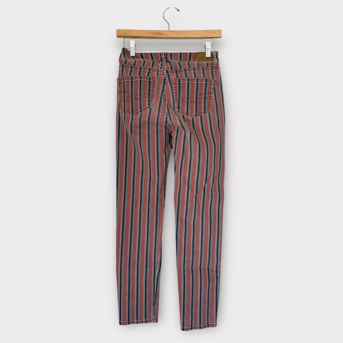 American Eagle Skinny Straight Pinstriped Jeans 00 Reg
