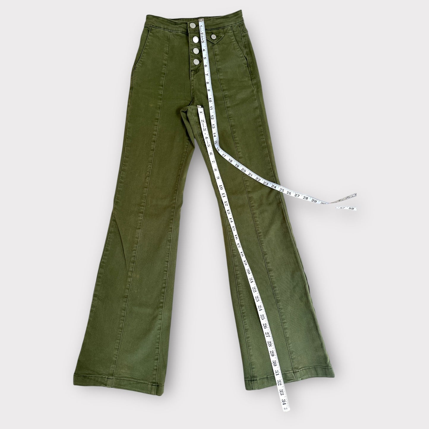 Blank NYC 4 button High Rise Flare - Army Green 24