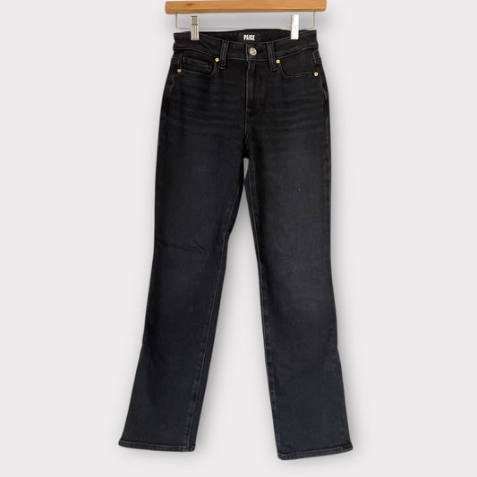 Paige Mid Rise Cindy Black Straight Leg super soft denim 24