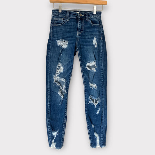 Cello mid rise skinny curvy fit skinny distressed 0
