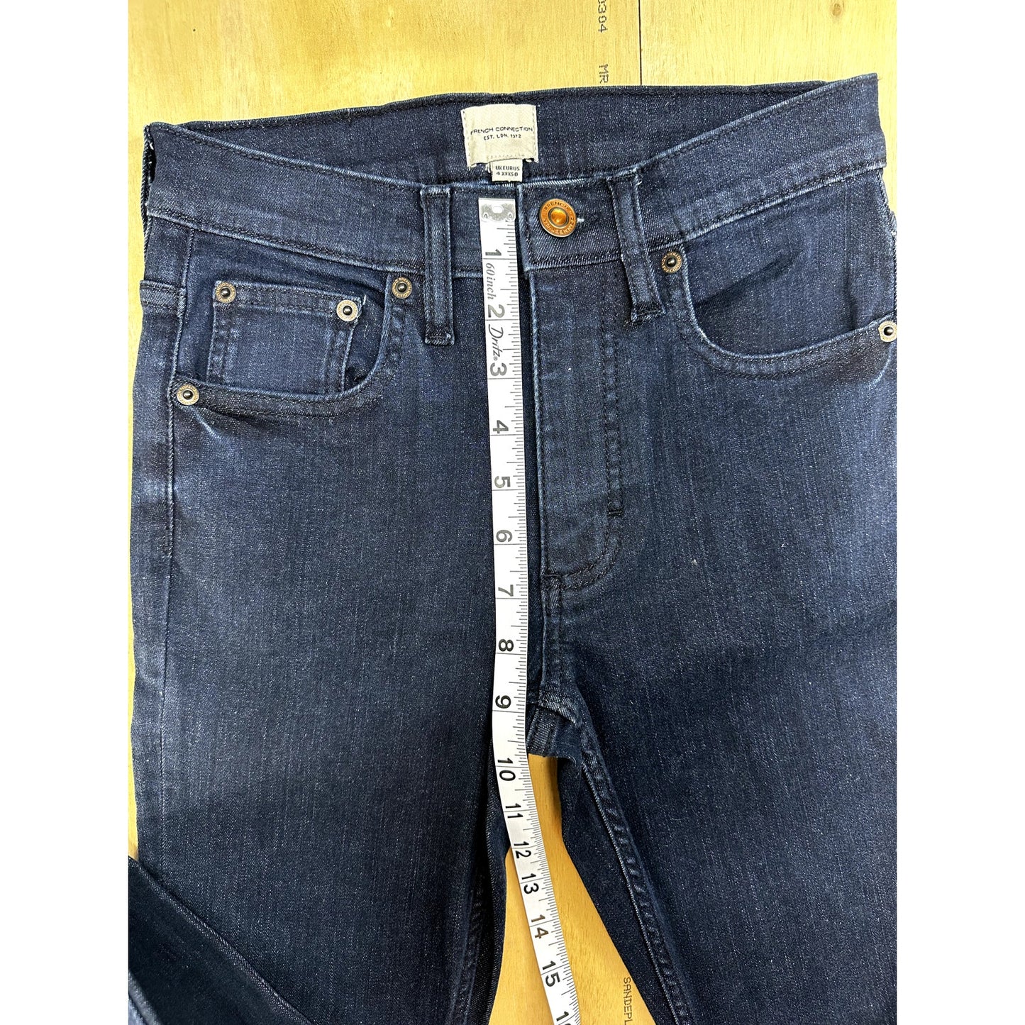 French Connection rebound 4xxxxs dark wash mid rise skinny