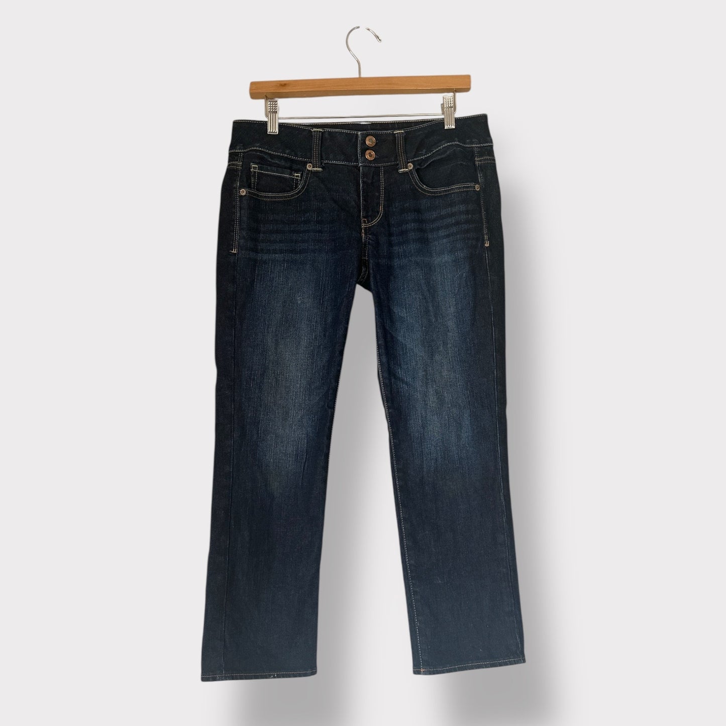 Y2k American Eagle Low Rise Artist Crop Dark wash size 6