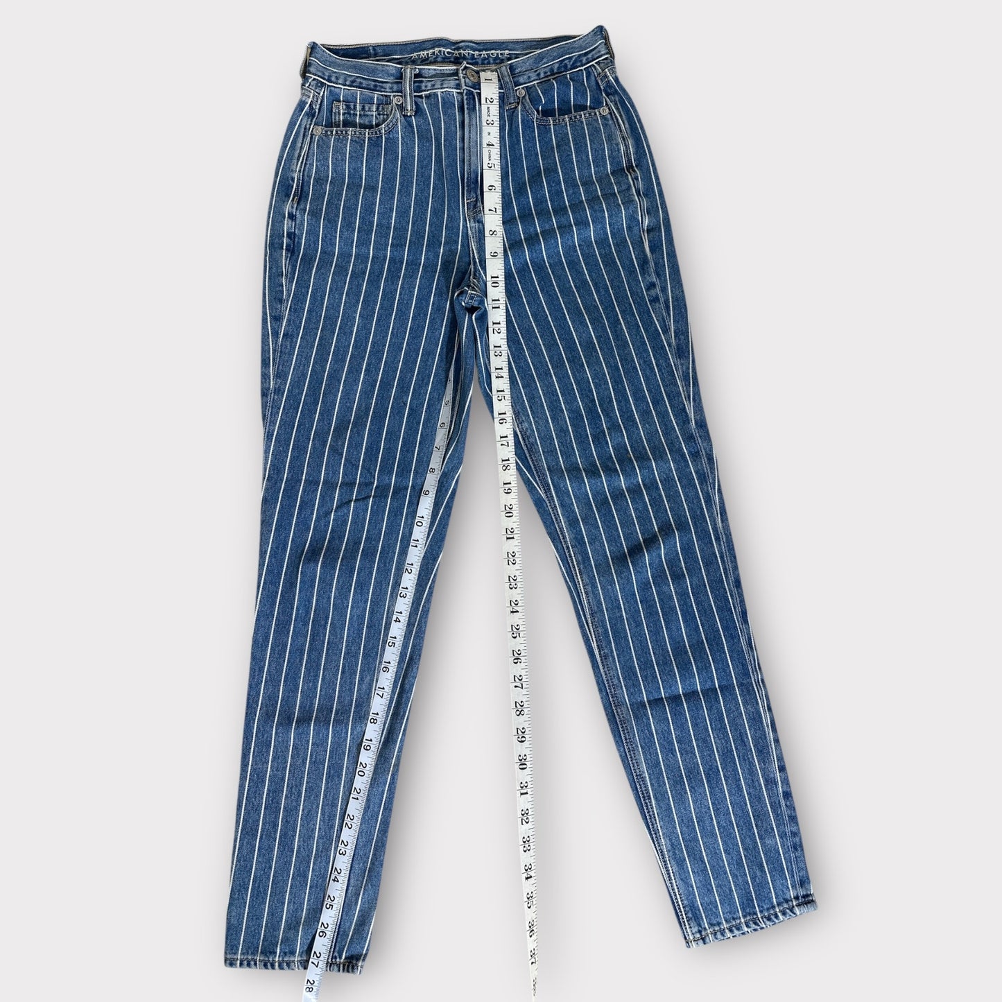 American Eagle Pinstriped mom jean 0 regular
