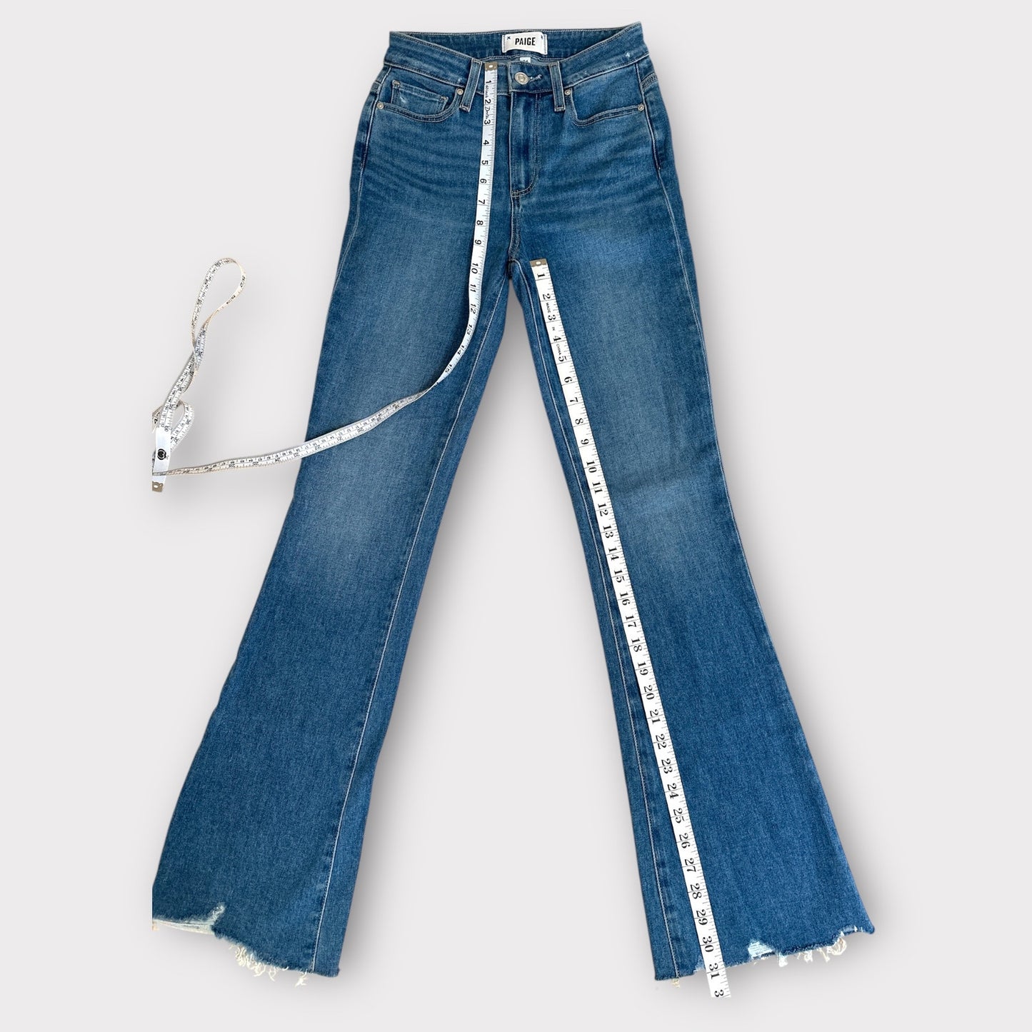 Paige High Rise Laurel Canyon light wash flare 24