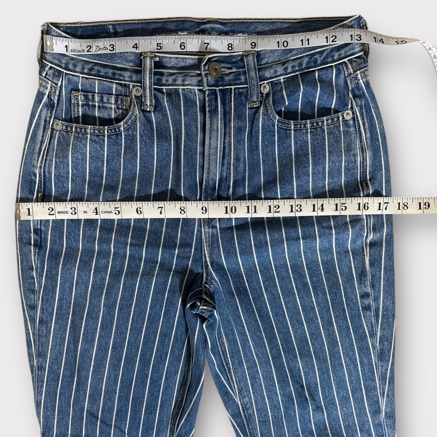 American Eagle Pinstriped mom jean 0 regular