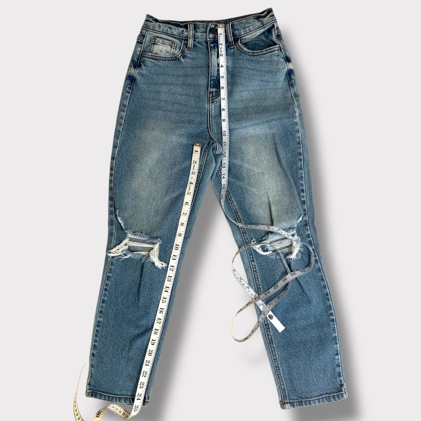 Cello Dad Jean High rise baggy fit cropped light wash 0 24