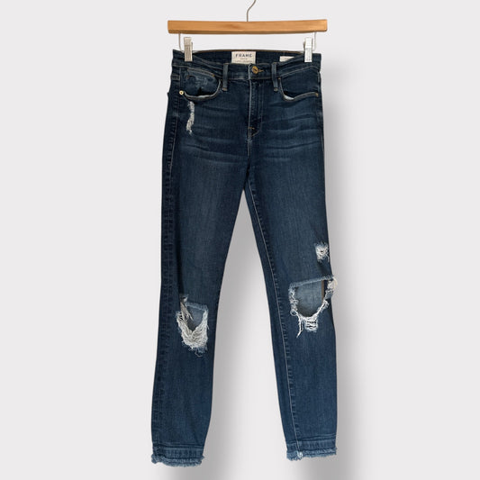 Frame Le High Skinny Distressed Frey 26